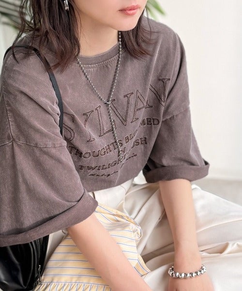 Classical Elf《JaVaジャバコラボ》色褪せで魅せる、ラフな品格。綿100%前後2WAYアシッド刺繍ユルTEE(半袖)商品画像-25