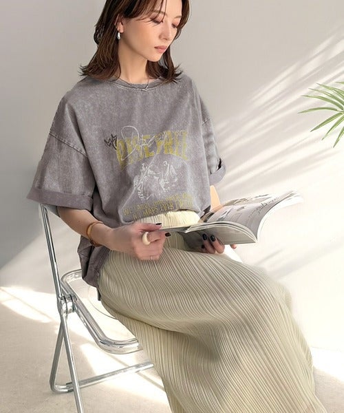 Classical Elf《JaVaジャバコラボ》キャッチーな個性派スタイル。綿100%前後2wayアシッドウォッシュビッグロックTシャツ(半袖)商品画像-10