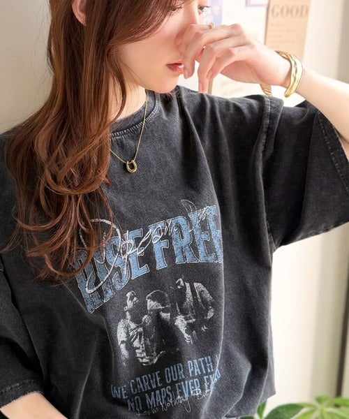 Classical Elf《JaVaジャバコラボ》キャッチーな個性派スタイル。綿100%前後2wayアシッドウォッシュビッグロックTシャツ(半袖)商品画像-11