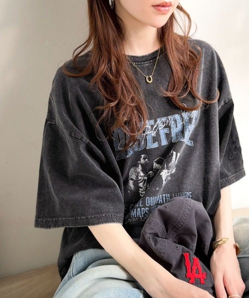 Classical Elf《JaVaジャバコラボ》キャッチーな個性派スタイル。綿100%前後2wayアシッドウォッシュビッグロックTシャツ(半袖)商品画像-13