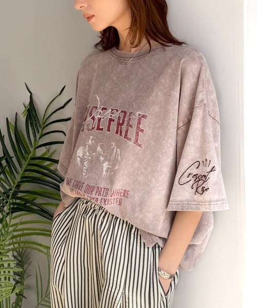 Classical Elf《JaVaジャバコラボ》キャッチーな個性派スタイル。綿100%前後2wayアシッドウォッシュビッグロックTシャツ(半袖)商品画像-20