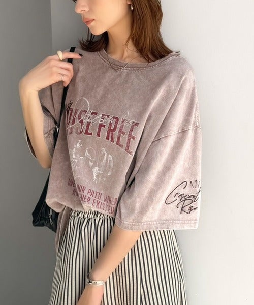 Classical Elf《JaVaジャバコラボ》キャッチーな個性派スタイル。綿100％前後2wayアシッドウォッシュビッグロックTシャツ(半袖）商品画像-22