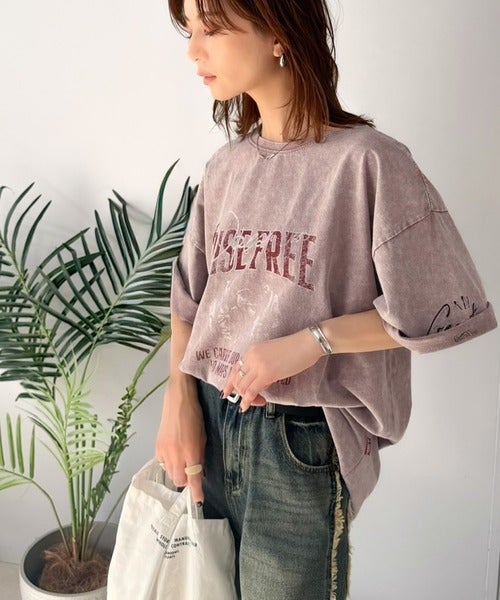 Classical Elf《JaVaジャバコラボ》キャッチーな個性派スタイル。綿100%前後2wayアシッドウォッシュビッグロックTシャツ(半袖)商品画像-24