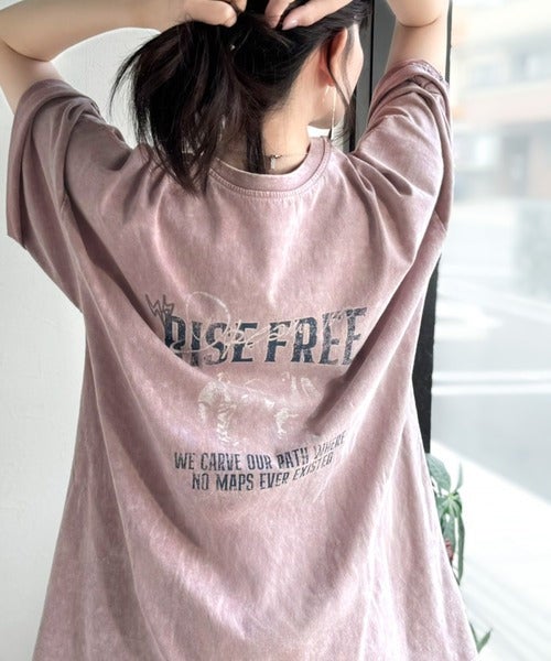 Classical Elf《JaVaジャバコラボ》キャッチーな個性派スタイル。綿100%前後2wayアシッドウォッシュビッグロックTシャツ(半袖)商品画像-26