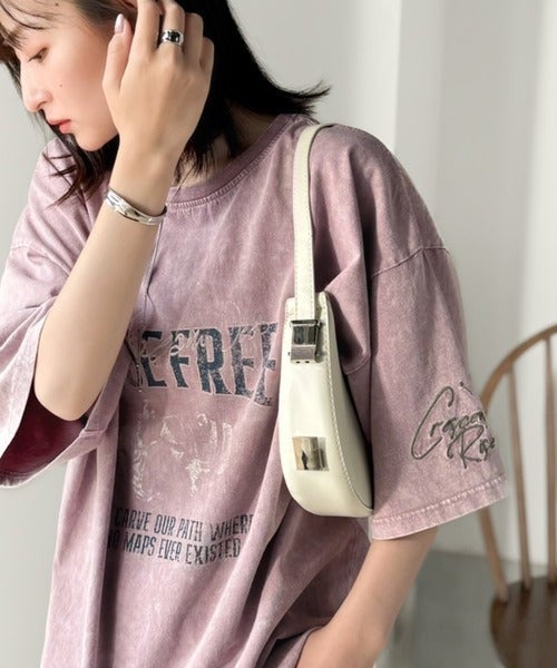 Classical Elf《JaVaジャバコラボ》キャッチーな個性派スタイル。綿100%前後2wayアシッドウォッシュビッグロックTシャツ(半袖)商品画像-27