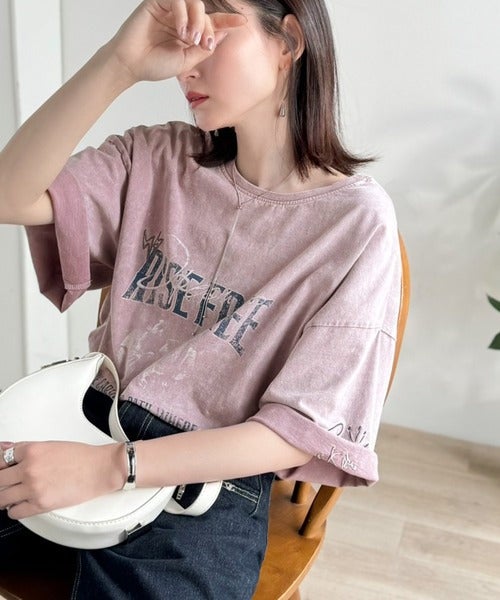 Classical Elf《JaVaジャバコラボ》キャッチーな個性派スタイル。綿100%前後2wayアシッドウォッシュビッグロックTシャツ(半袖)商品画像-29