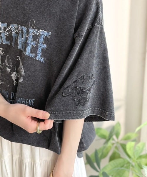 Classical Elf《JaVaジャバコラボ》キャッチーな個性派スタイル。綿100%前後2wayアシッドウォッシュビッグロックTシャツ(半袖)商品画像-39