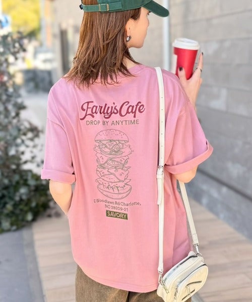 Classical Elf《JaVaジャバコラボ》遊び心のあるカフェロゴが映えるバックプリントT。刺繍使いハンバーガーデザインTシャツ商品画像-30