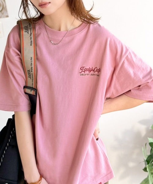 45rpm ドットバンダナの刺繍ビッグTシャツ　ピンク　春夏 【現行】45r