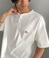 Classical Elf《JaVaジャバコラボ》【接触冷感機能付き】315gヘビーウェイト素材 裾ドロスト付き リングドット釦 ヘンリーネックTシャツ商品サムネイル-1