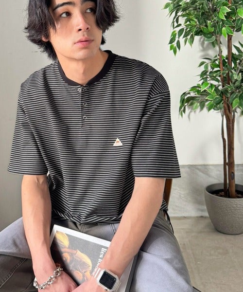 Classical Elf《JaVaジャバコラボ》【接触冷感機能付き】315gヘビーウェイト素材 裾ドロスト付き リングドット釦 ヘンリーネックTシャツ商品画像-17