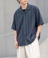URBAN COLLECTION ストライプ 無地オープンカラーシャツ メンズ商品サムネイル-2