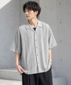 URBAN COLLECTION ストライプ 無地オープンカラーシャツ メンズ商品サムネイル-3