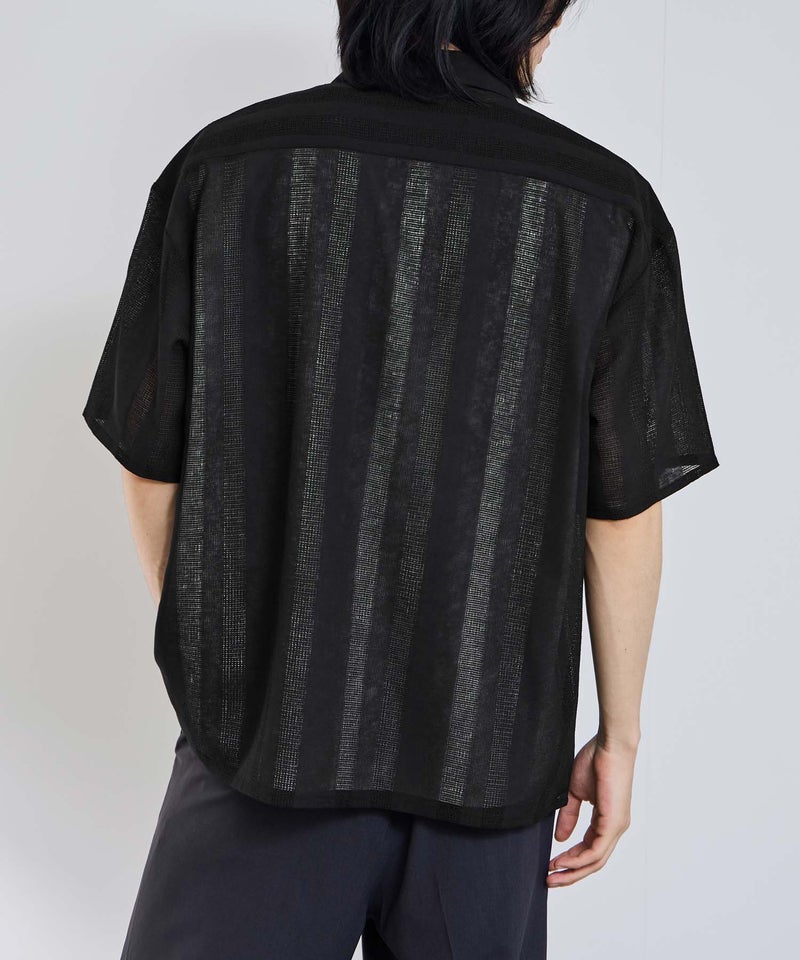URBAN COLLECTION ストライプ 無地オープンカラーシャツ メンズ商品画像-5