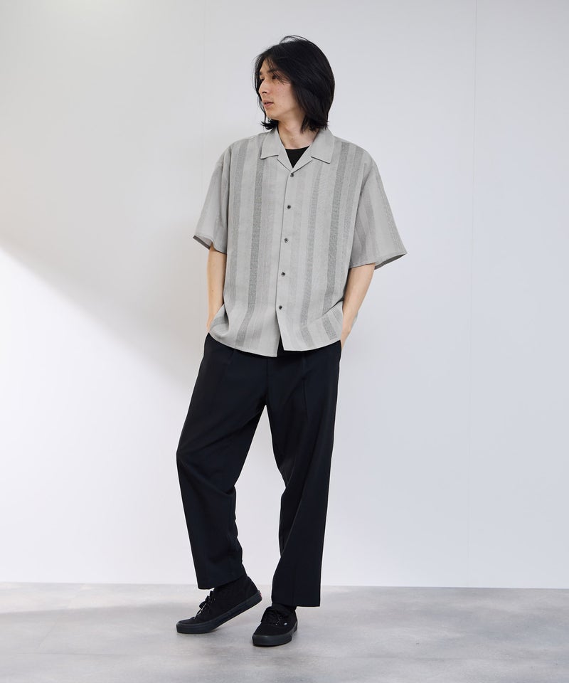 URBAN COLLECTION ストライプ 無地オープンカラーシャツ メンズ商品画像-10
