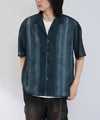 URBAN COLLECTION ストライプ 総柄オープンカラーシャツ メンズ商品サムネイル-1