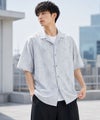 URBAN COLLECTION ストライプ 総柄オープンカラーシャツ メンズ商品サムネイル-2