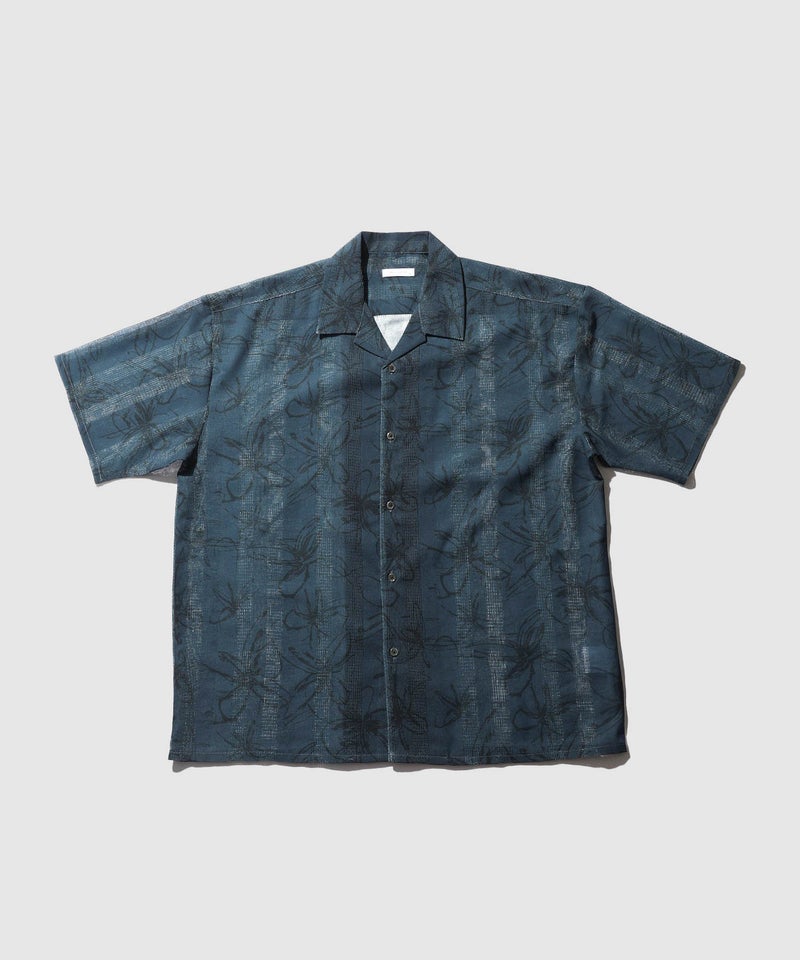 URBAN COLLECTION ストライプ 総柄オープンカラーシャツ メンズ商品画像-4