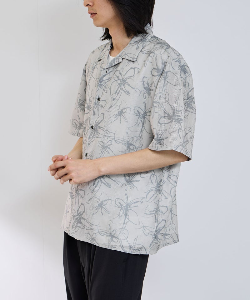 URBAN COLLECTION ストライプ 総柄オープンカラーシャツ メンズ商品画像-7