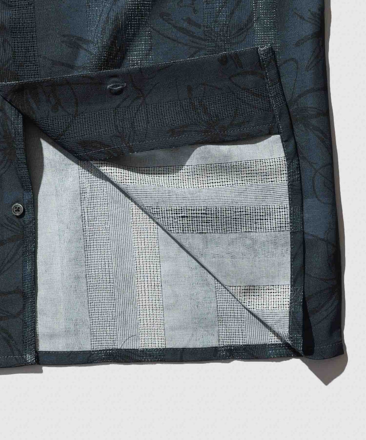 URBAN COLLECTION ストライプ 総柄オープンカラーシャツ メンズ