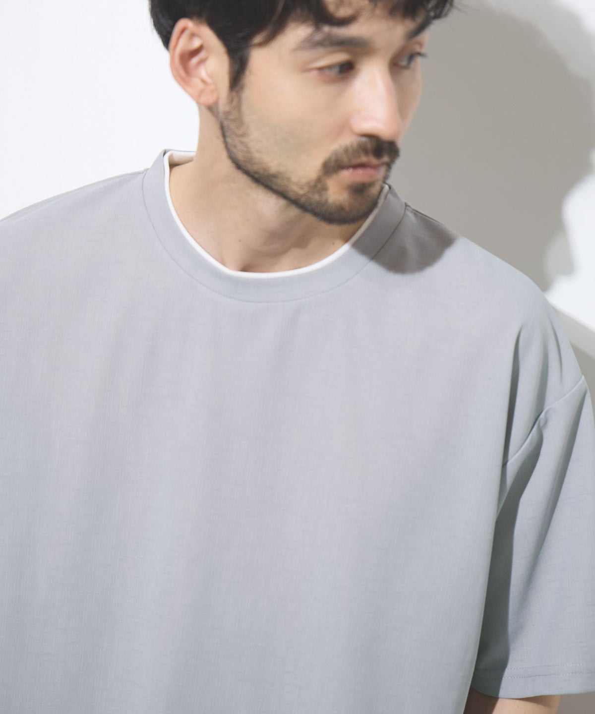 URBAN COLLECTION 杢調梨地 ボックスシルエット フェイクレイヤードTシャツ メンズ メール便 対応商品