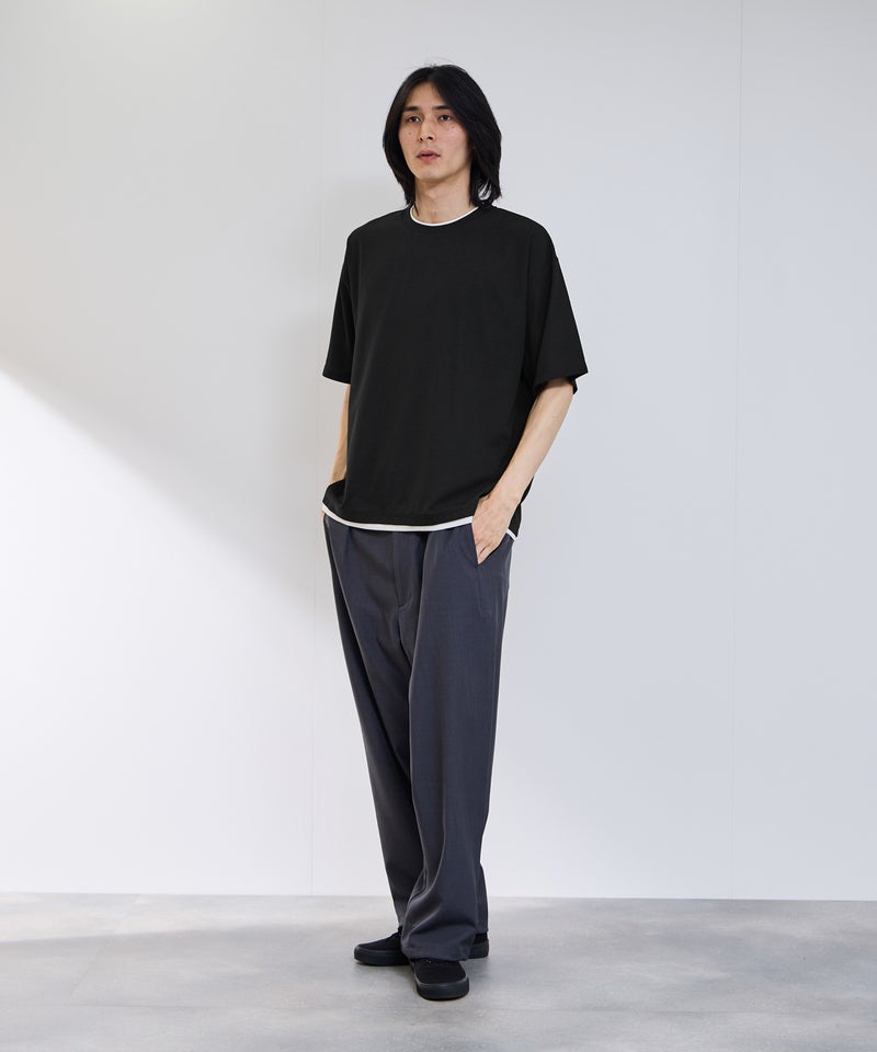 URBAN COLLECTION  杢調梨地 ボックスシルエット フェイクレイヤードTシャツ メンズ メール便 対応商品商品画像-12