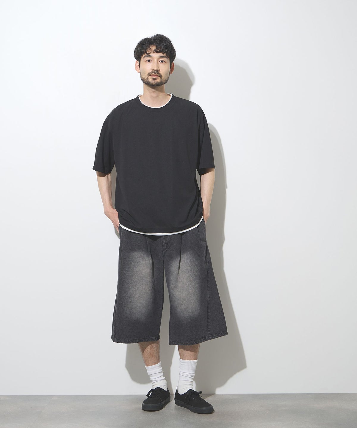 URBAN COLLECTION 杢調梨地 ボックスシルエット フェイクレイヤードTシャツ メンズ メール便 対応商品