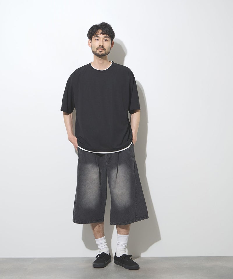 URBAN COLLECTION 杢調梨地 ボックスシルエット フェイクレイヤードTシャツ メンズ メール便 対応商品商品画像-13