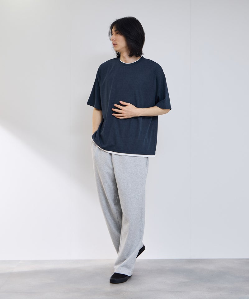 URBAN COLLECTION 杢調梨地 ボックスシルエット フェイクレイヤードTシャツ メンズ メール便 対応商品商品画像-14