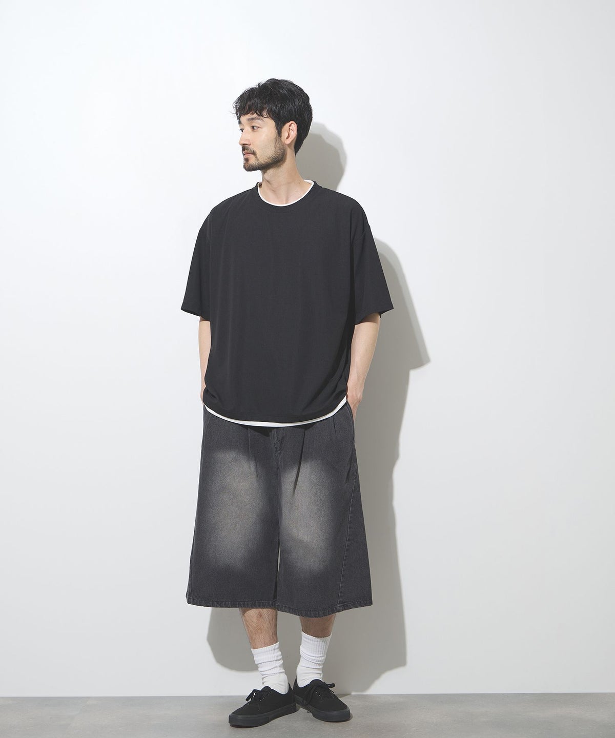 URBAN COLLECTION 杢調梨地 ボックスシルエット フェイクレイヤードTシャツ メンズ メール便 対応商品