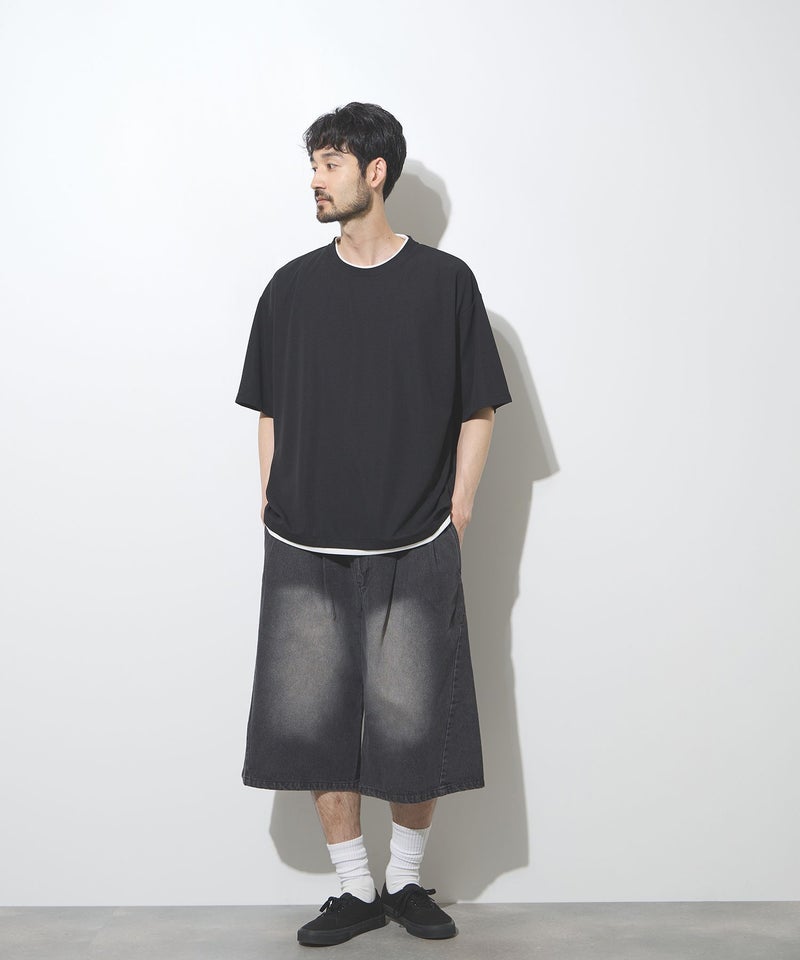 URBAN COLLECTION  杢調梨地 ボックスシルエット フェイクレイヤードTシャツ メンズ メール便 対応商品商品画像-14