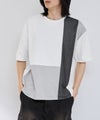 URBAN COLLECTION 天竺 異素材ブロック切替 ルーズシルエットTシャツ メンズ メール便 対応商品商品サムネイル-1