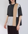 URBAN COLLECTION 天竺 異素材ブロック切替 ルーズシルエットTシャツ メンズ メール便 対応商品商品サムネイル-3
