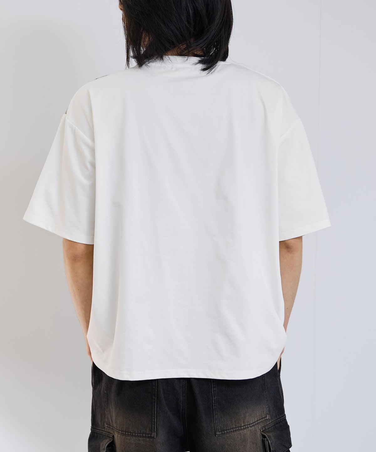 URBAN COLLECTION 天竺 異素材ブロック切替 ルーズシルエットTシャツ メンズ メール便 対応商品