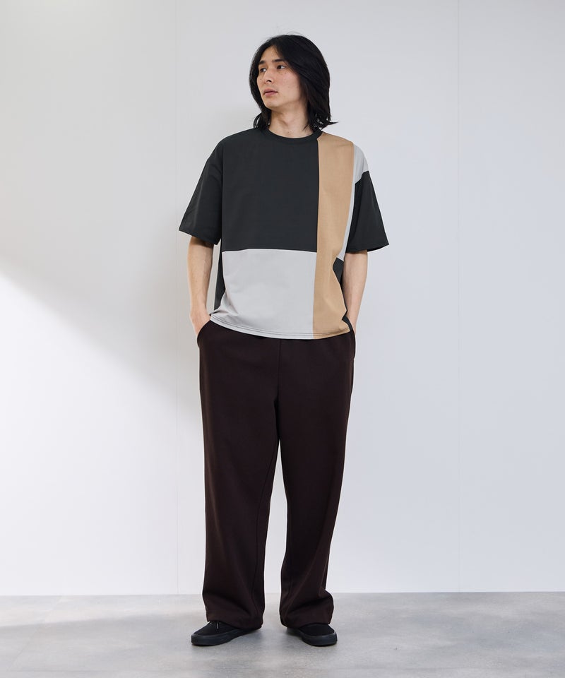 URBAN COLLECTION 天竺 異素材ブロック切替 ルーズシルエットTシャツ メンズ メール便 対応商品商品画像-13