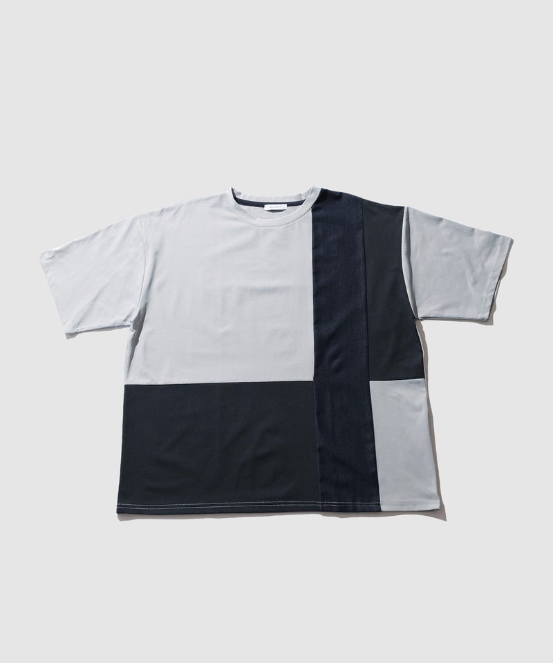 URBAN COLLECTION 天竺 異素材ブロック切替 ルーズシルエットTシャツ メンズ メール便 対応商品商品画像-15