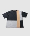URBAN COLLECTION 天竺 異素材ブロック切替 ルーズシルエットTシャツ メンズ メール便 対応商品商品サムネイル-16