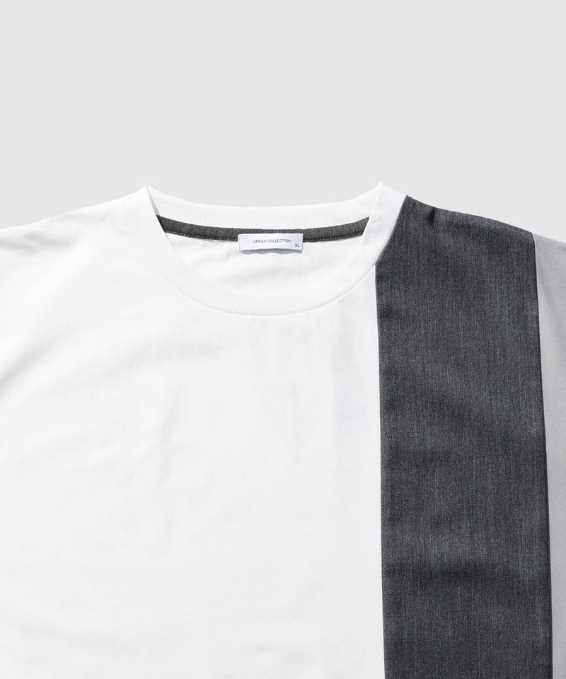 URBAN COLLECTION 天竺 異素材ブロック切替 ルーズシルエットTシャツ メンズ メール便 対応商品商品画像-18