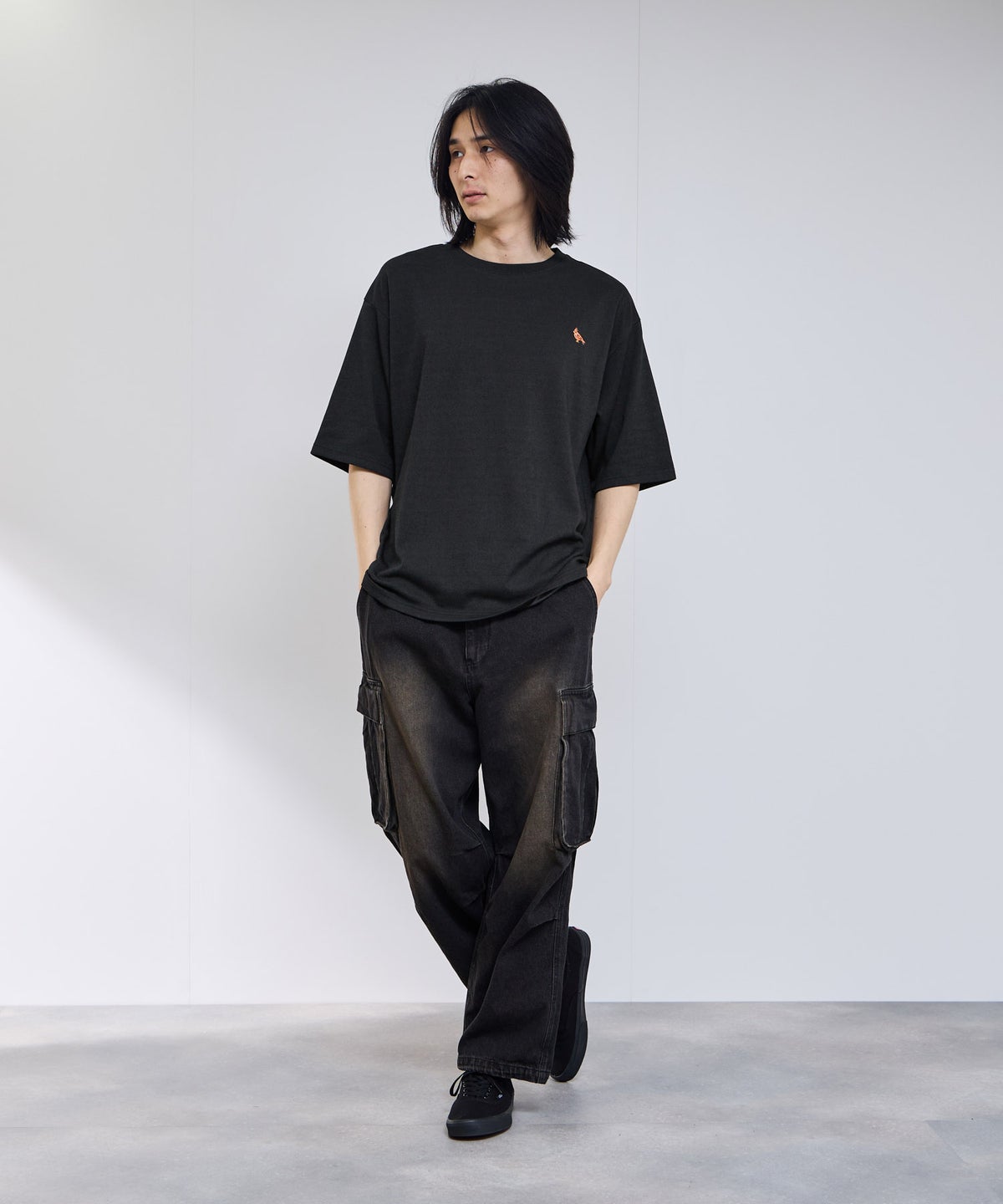 Real Standard タフラク ワンポイント刺繍プリントTシャツ メンズ メール便 対応商品