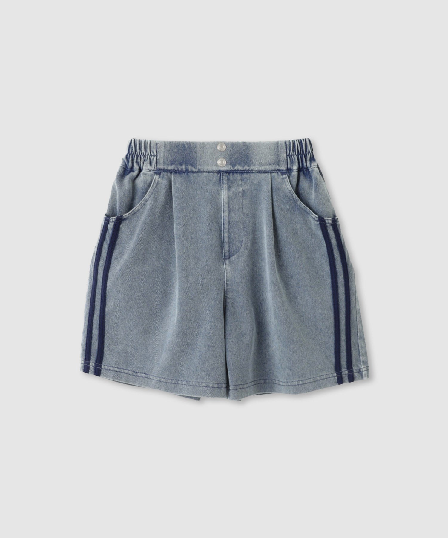 紺バルーンシルエット キュロット Sサイズ NAVY SARARI ニットデニム イージーキュロットパンツ キッズ
