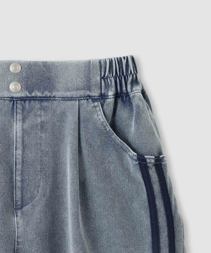 NAVY SARARI ニットデニム イージーキュロットパンツ キッズ商品画像-5