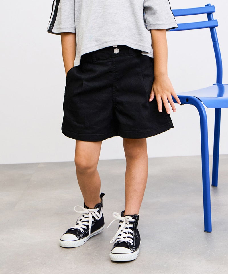 [期間限定価格]NAVY  ストレッチツイル ハイウエストショートパンツ キッズ商品画像-1