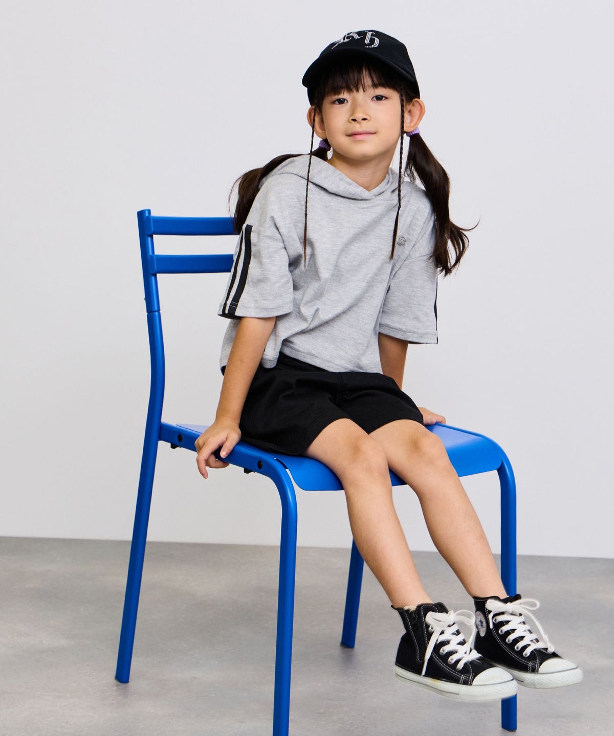 NAVY ストレッチツイル ハイウエストショートパンツ キッズ