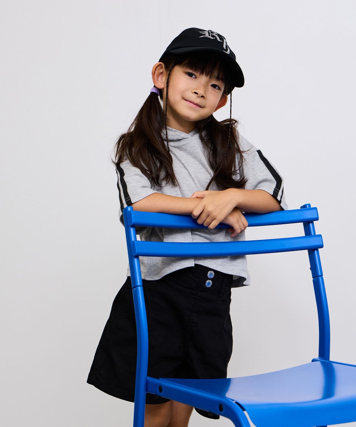 NAVY ストレッチツイル ハイウエストショートパンツ キッズ