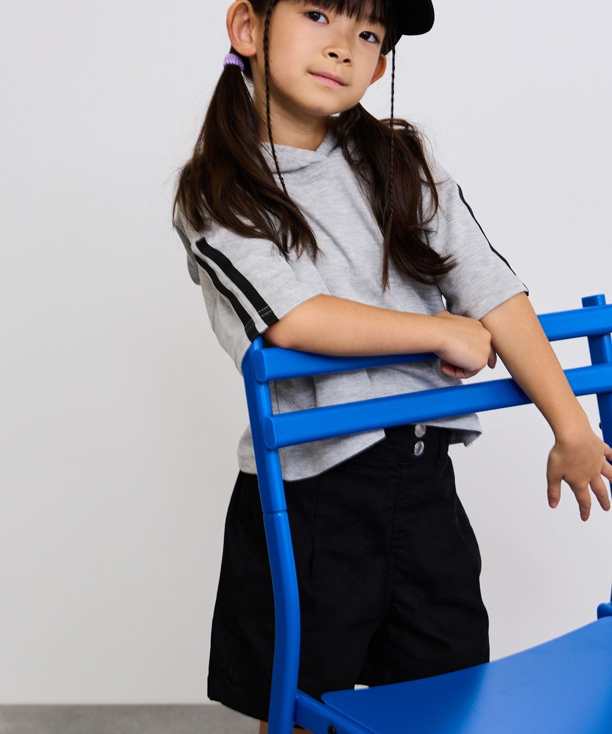 NAVY ストレッチツイル ハイウエストショートパンツ キッズ