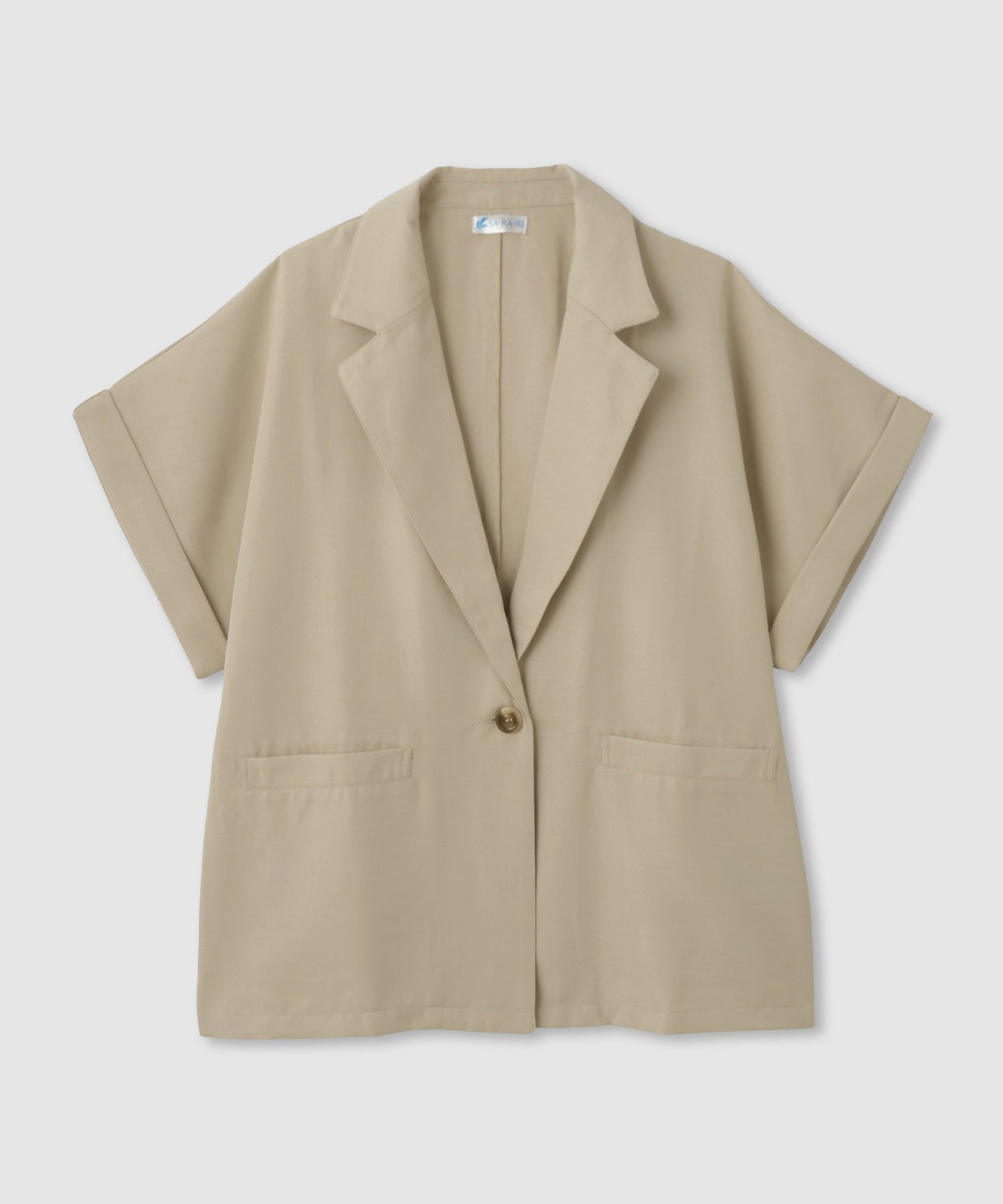 NAVY SARARI リネンライク 半袖シャツジャケット レディース