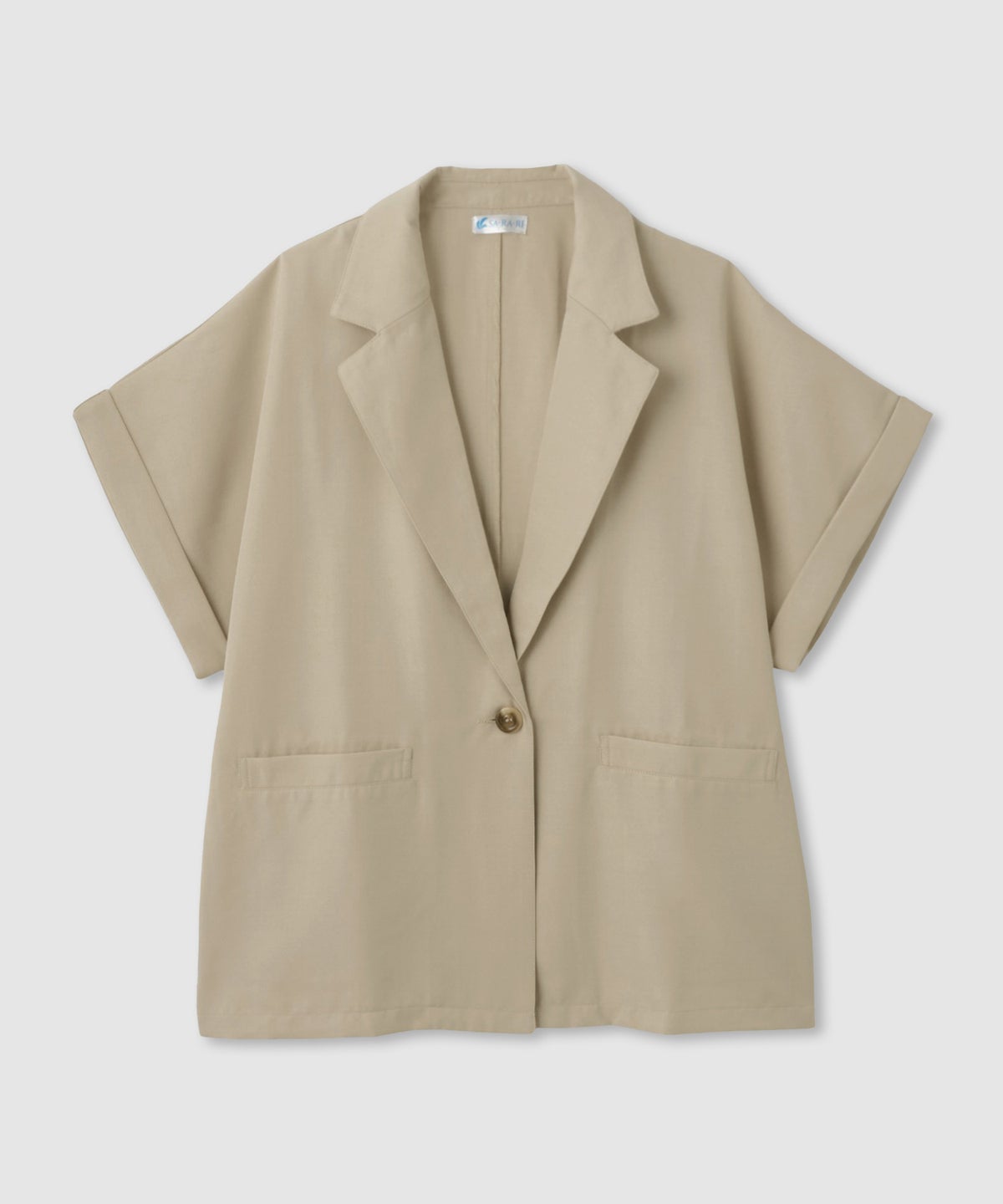 NAVY SARARI リネンライク 半袖シャツジャケット レディース