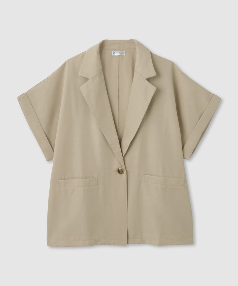 NAVY SARARI リネンライク 半袖シャツジャケット レディース商品画像-1
