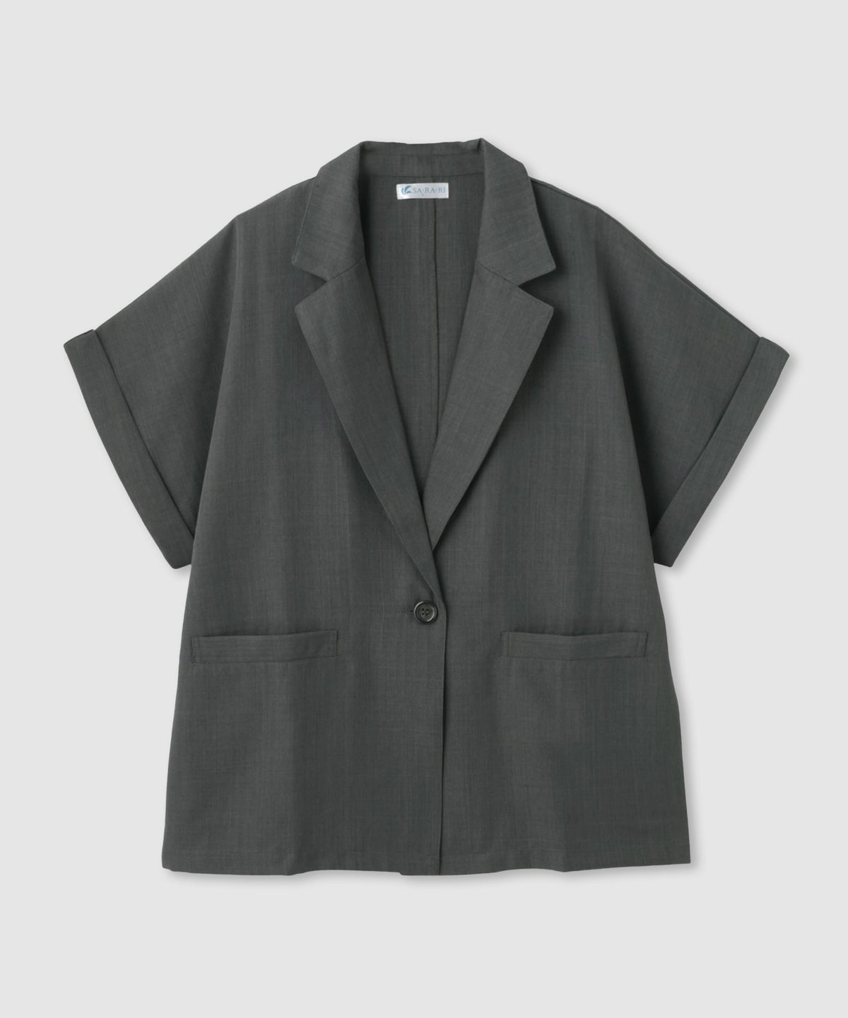 NAVY SARARI リネンライク 半袖シャツジャケット レディース