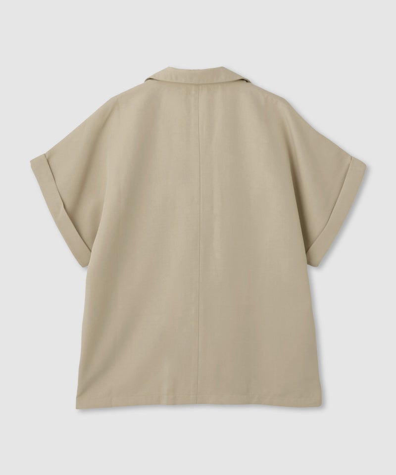NAVY SARARI リネンライク 半袖シャツジャケット レディース商品画像-3